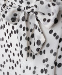 White Polka Dot Flared Skirt