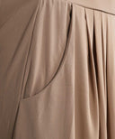 Basic Beige Pleated Chiffon Maxi Skirt