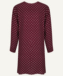 Burgundy Waist Tie Polka Dot Tunic