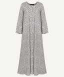 Bow Print Button-Down A-Line Abaya