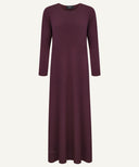 Burgundy Long Sleeve Maxi Slip Dress