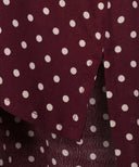 Burgundy Waist Tie Polka Dot Tunic