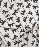 Bow Print Button-Down A-Line Abaya