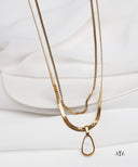 AYA Gold Layered Teardrop Necklace