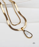 AYA Gold Layered Teardrop Necklace