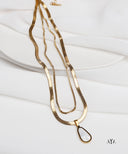 AYA Gold Layered Teardrop Necklace