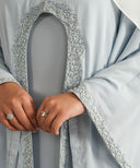 Ice Blue Cove Cut Oversized Kaftan Set