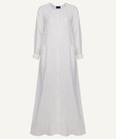 White Side Panel Button Down A-line Abaya