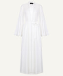 White Bell Sleeve Frill Cardigan Abaya
