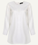 White Pleated Neck Matching Set