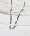 AYA Silver Sculpted Link Chain Necklace
