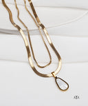 AYA Gold Layered Teardrop Necklace