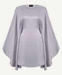 Lavender Mist Butterfly Kaftan Tunic with Contrast White Pants