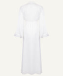White Bell Sleeve Frill Cardigan Abaya