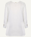 White Pleated Neck Matching Set