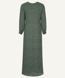 Olive Printed Wrap Long Sleeve Maxi Dress