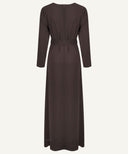 Taupe Chiffon Classic A-Line Long Sleeve Maxi Abaya Dress