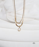 AYA Gold Layered Teardrop Necklace