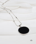 AYA Silver with Black Coin Necklace