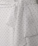 White Polka Dot Chiffon Classic A-Line Long Sleeve Maxi Abaya Dress