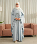 Ice Blue Cove Cut Oversized Kaftan Set