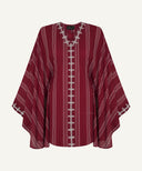 Crimson Pinstripe Kaftan Tunic