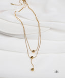 AYA Gold Triple Sphere Drop Necklace