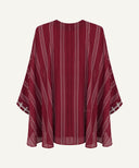 Crimson Pinstripe Kaftan Tunic