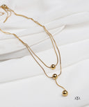 AYA Gold Triple Sphere Drop Necklace