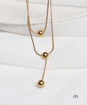 AYA Gold Triple Sphere Drop Necklace