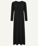 Black Long Sleeve Maxi Slip Dress