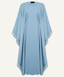 Powder Blue Embellished Side Panel Kaftan