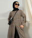 Almond Sweetheart Button Down Long Sleeves Modest Maxi Abaya Dress