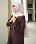 Rich Brown Button Down A-line Abaya