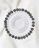 Black Rhinestone Flower Head Hijab Pins