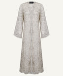 Light Taupe Embellished A-Line Cardigan Set