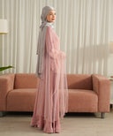 Peach Bud Short-Length Top with Flared Trousers Matching Set