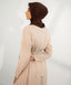 Almond Chiffon Classic A-Line Long Sleeves Modest Maxi Abaya Dress