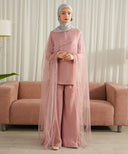 Peach Bud Short-Length Top with Flared Trousers Matching Set