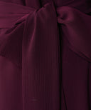Deep Claret Chiffon Classic A-Line Long Sleeve Maxi Abaya Dress