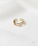 AYA Gold Hearts Double Band Ring