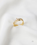 AYA Gold Hearts Double Band Ring