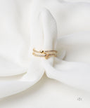 AYA Gold Hearts Double Band Ring
