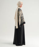 Beige Fil Coupe Printed Bell Sleeve Kimono