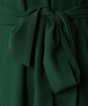 Deep Green Chiffon Classic A-Line Long Sleeve Maxi Abaya Dress