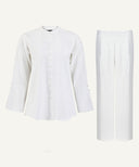 Coconut White Button Down Matching Set