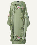 Sage Green Floral Printed Oversized Kaftan