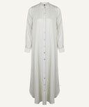 Sage Vertical Stripe Button-Down Top with White Trousers