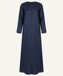 Navy Button Down A-line Abaya