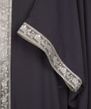 Deep Plum Front Open Lace Kaftan Set